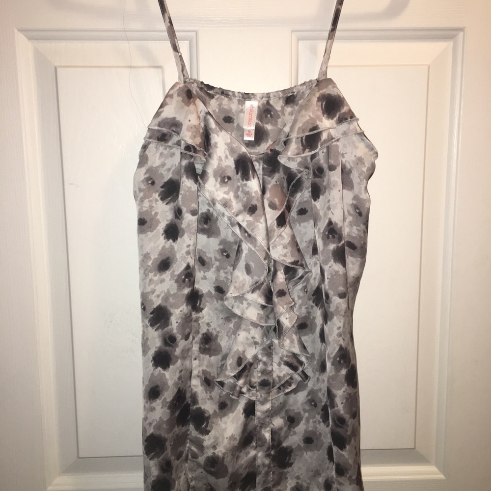 Grey floral tank top